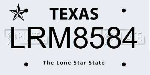 LRM8584 Texas License Plate