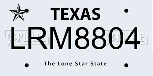 LRM8804 Texas License Plate