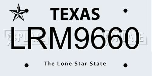 LRM9660 Texas License Plate