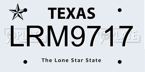 LRM9717 Texas License Plate