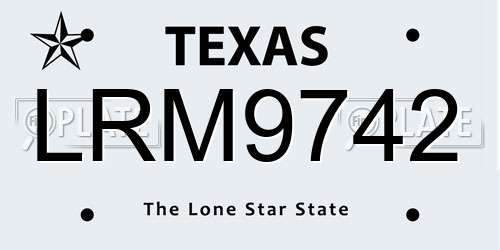 LRM9742 Texas License Plate