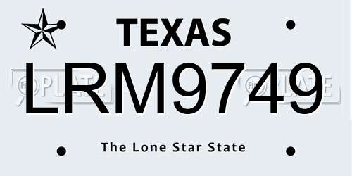 LRM9749 Texas License Plate