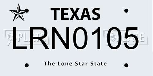 LRN0105 Texas License Plate