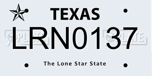 LRN0137 Texas License Plate