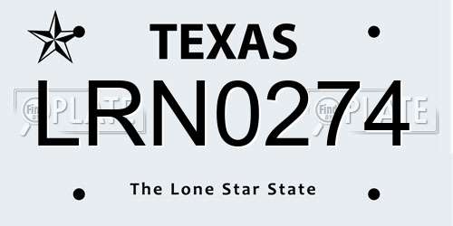 LRN0274 Texas License Plate