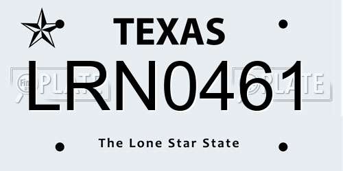 LRN0461 Texas License Plate