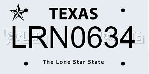 LRN0634 Texas License Plate