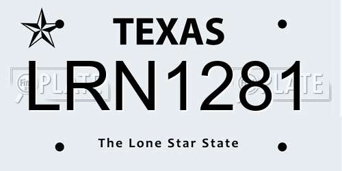 LRN1281 Texas License Plate
