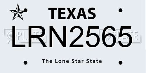 LRN2565 Texas License Plate