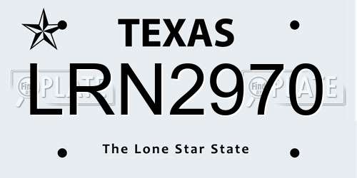 LRN2970 Texas License Plate