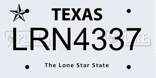 LRN4337 Texas License Plate