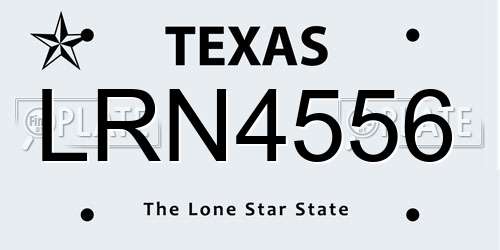 LRN4556 Texas License Plate