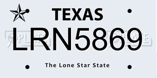 LRN5869 Texas License Plate