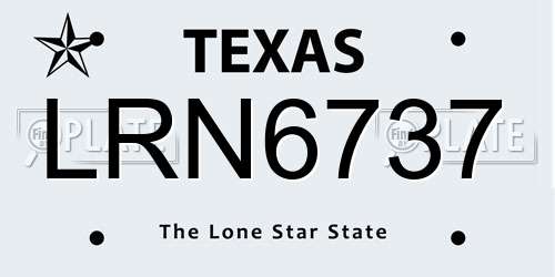 LRN6737 Texas License Plate