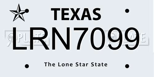 LRN7099 Texas License Plate