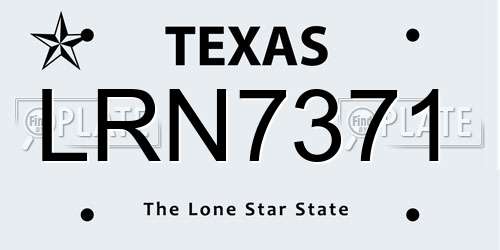 LRN7371 Texas License Plate