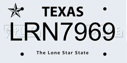 LRN7969 Texas License Plate