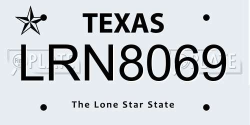 LRN8069 Texas License Plate