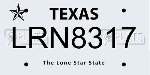 LRN8317 Texas License Plate