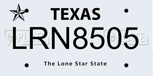 LRN8505 Texas License Plate