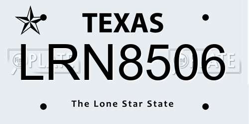 LRN8506 Texas License Plate