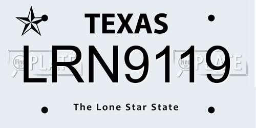 LRN9119 Texas License Plate