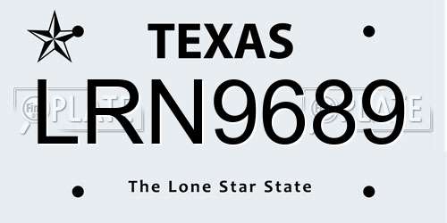 LRN9689 Texas License Plate