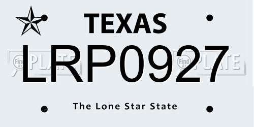 LRP0927 Texas License Plate