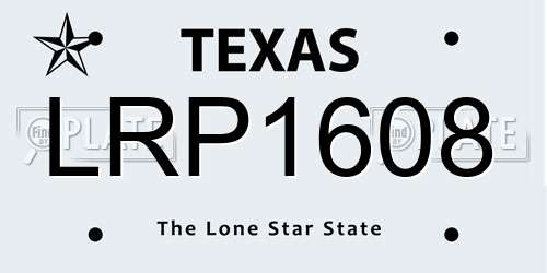 LRP1608 Texas License Plate