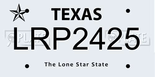 LRP2425 Texas License Plate