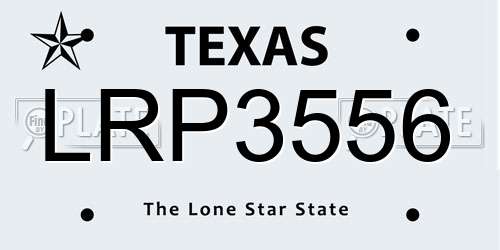 LRP3556 Texas License Plate