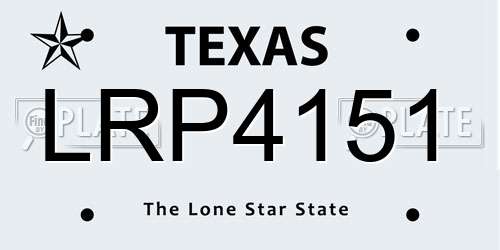 LRP4151 Texas License Plate