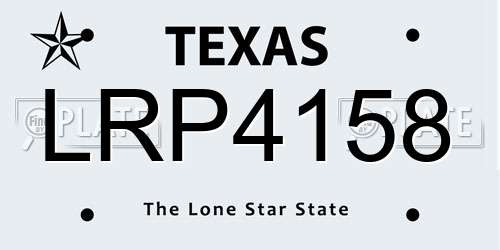 LRP4158 Texas License Plate