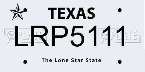 LRP5111 Texas License Plate
