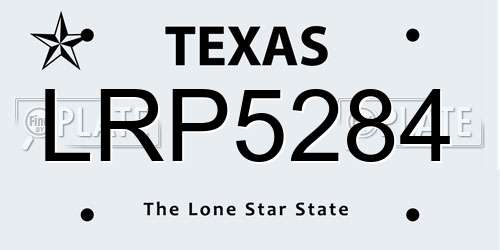LRP5284 Texas License Plate