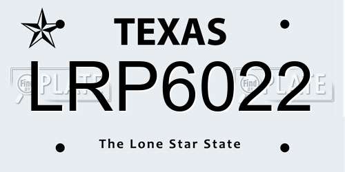 LRP6022 Texas License Plate