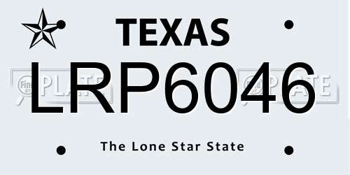 LRP6046 Texas License Plate