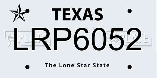 LRP6052 Texas License Plate