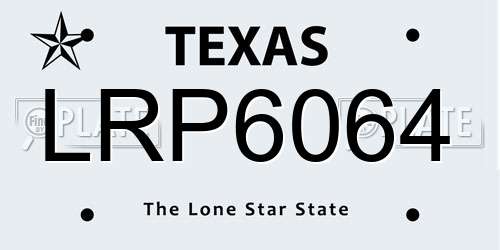 LRP6064 Texas License Plate