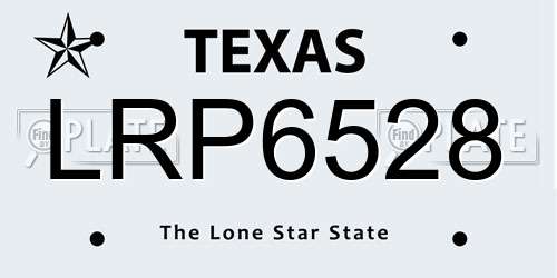 LRP6528 Texas License Plate
