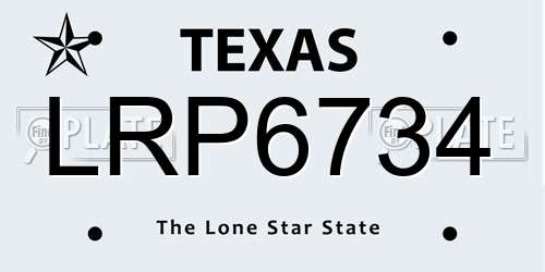 LRP6734 Texas License Plate