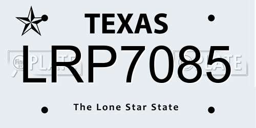 LRP7085 Texas License Plate