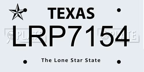 LRP7154 Texas License Plate