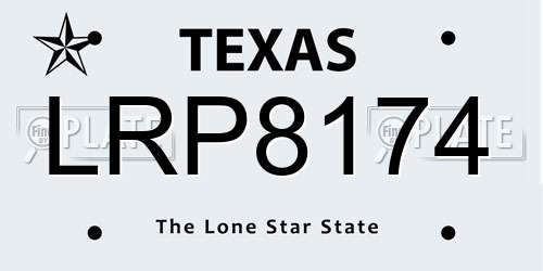 LRP8174 Texas License Plate