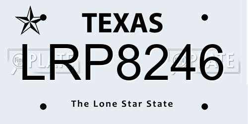 LRP8246 Texas License Plate