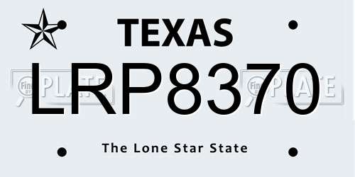 LRP8370 Texas License Plate