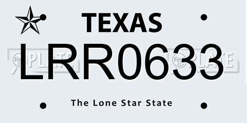 LRR0633 Texas License Plate