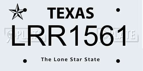 LRR1561 Texas License Plate