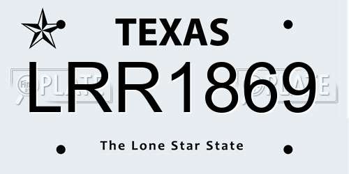 LRR1869 Texas License Plate