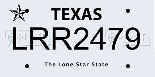 LRR2479 Texas License Plate